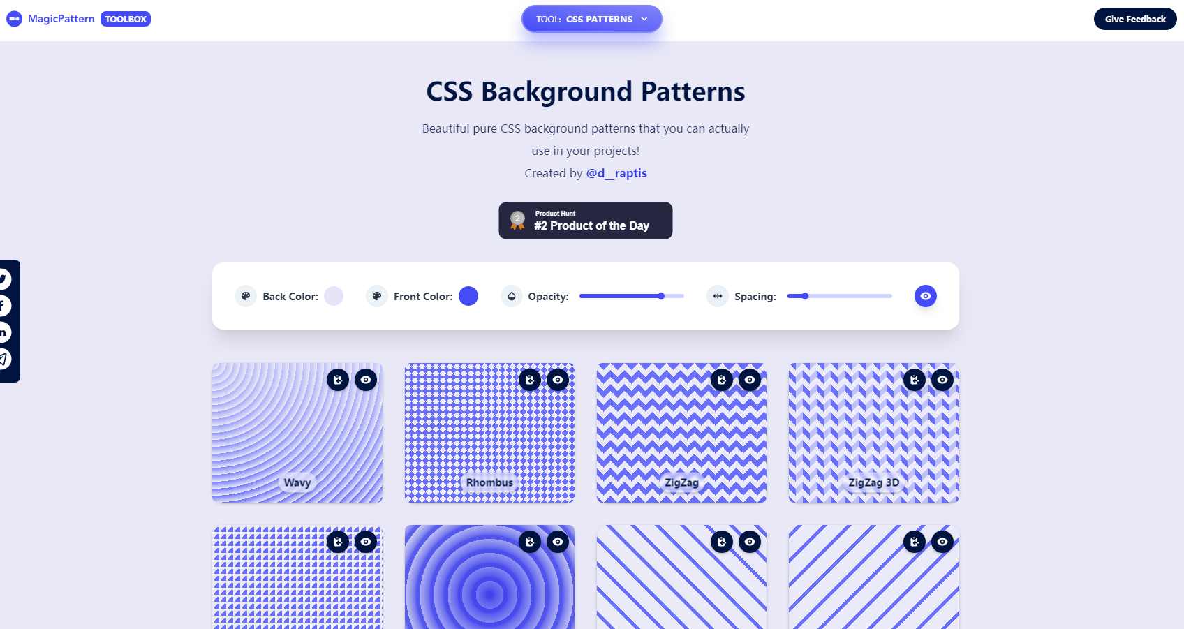https://www.magicpattern.design/tools/css-backgrounds